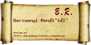 Berzsenyi Renátó névjegykártya