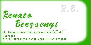 renato berzsenyi business card
